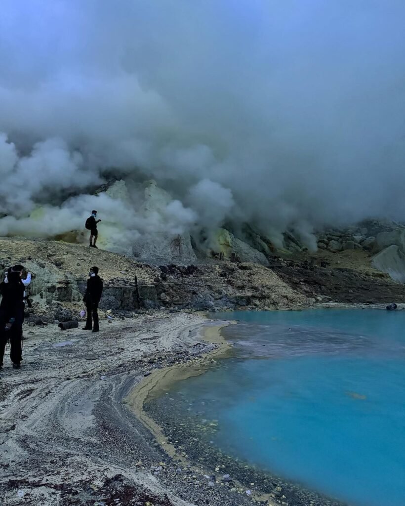 The Panoramic View of Turquoise Lake - IJEN CRATER, IJEN BLUE FIRE ...