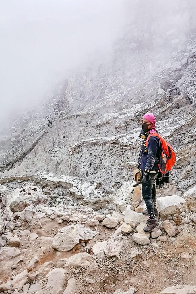 trekking to ijen