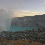 Beautiful Ijen Crater With Beautiful Lake And Caldera Above The Cloud View